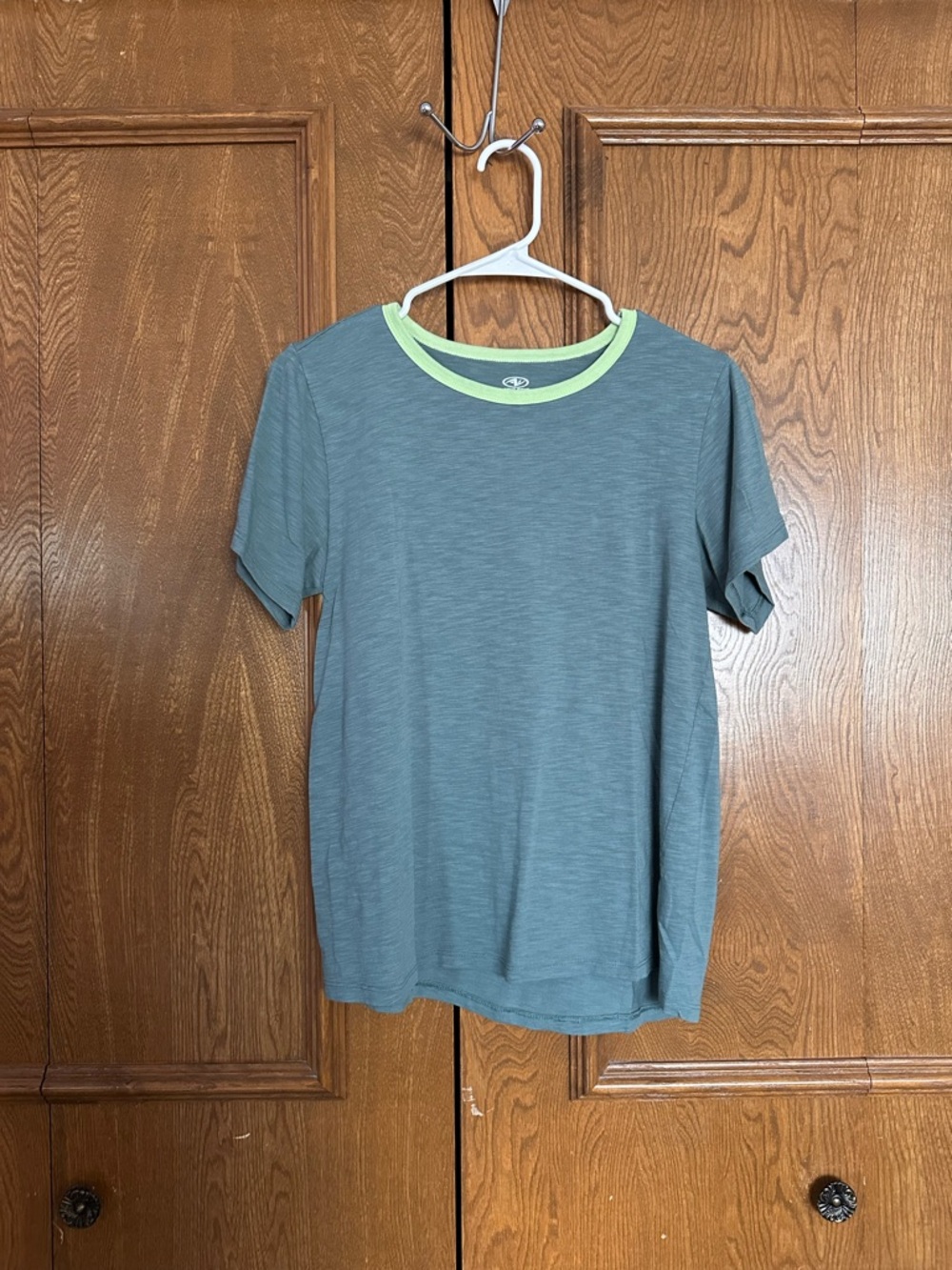 Athletic Works Heather Teal Tee with Lime Trim